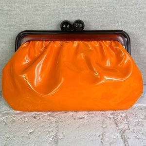 VINTAGE NWT Carla Marchi Italian made vinyl purse with faux tortoiseshell clasp
